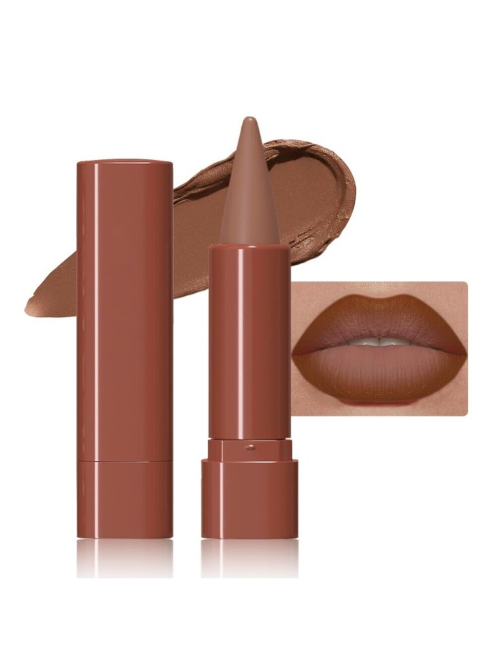 Women 1Pcs-G17# Nude Pink Shimmery Metallic Cone-Tip Glitter Lipstick Lip Liner